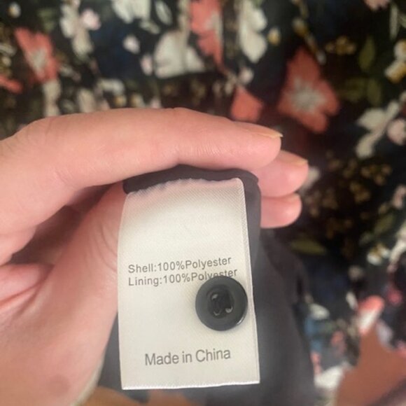 Allegra K Women's Floral Print Vintage Button Front Long Sleeve Tie Waist Shirt - Picture 8 of 8